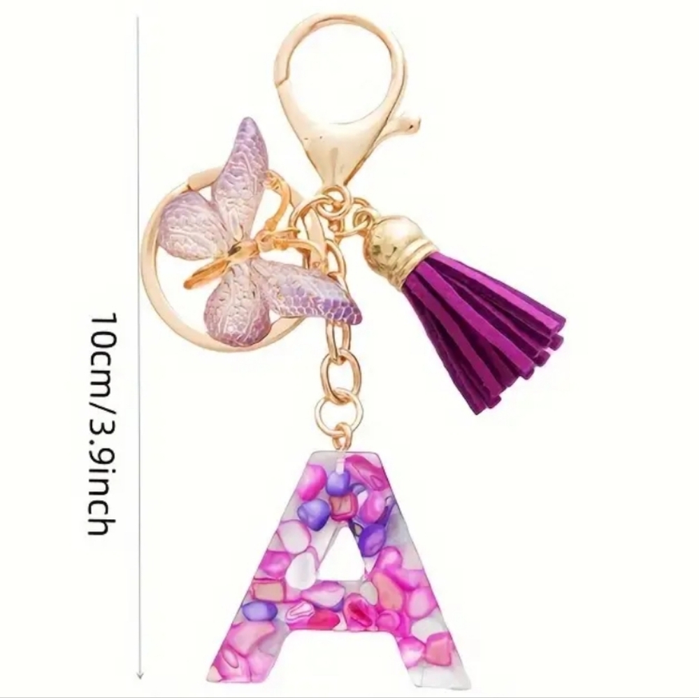 Resin Letter "A" Initial Keychain/🎒👜 Bag Charm~ 🎁 🚗 - Picture 1 of 5